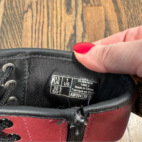 Dr Martens Junior 1460 Softy T Leather Lace Up Burgundy Boots size 1 - Picture 7 of 7